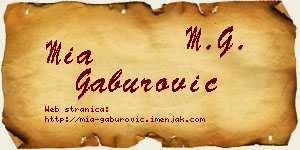 Mia Gaburović vizit kartica